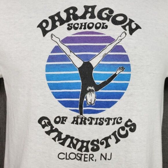 Paragon School Of Artistic Gymnastics T Shirt Vintage 80s 50/50 Made In USA Mens - Picture 2 of 6